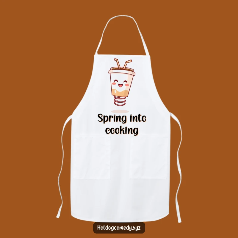 Funny Bouncing Coffee Apron - Energetic Drink Wear for Kitchen Fun