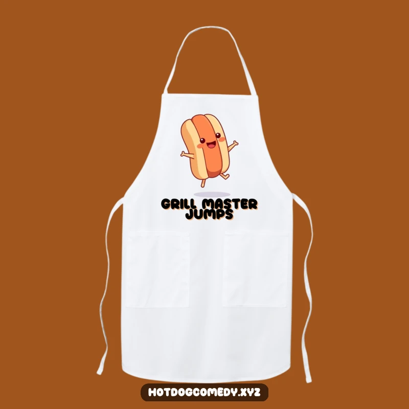 Funny Hot Dog Jumping Apron - Chef's Energetic & Humorous Kitchenwear