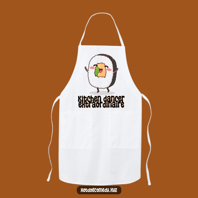 Funny Sushi Apron: Chef-Ready Dancing Sushi Roll, Perfect Funny Japanese Kitchen Gear