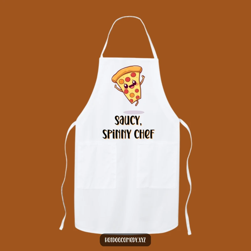 Funny Pizza Cartwheel Apron - Chef's Cheerful & Humorous Kitchenwear