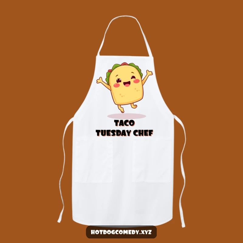 Funny Taco Leap Apron - Cheerful Mexican Food Wear for Kitchen Fun