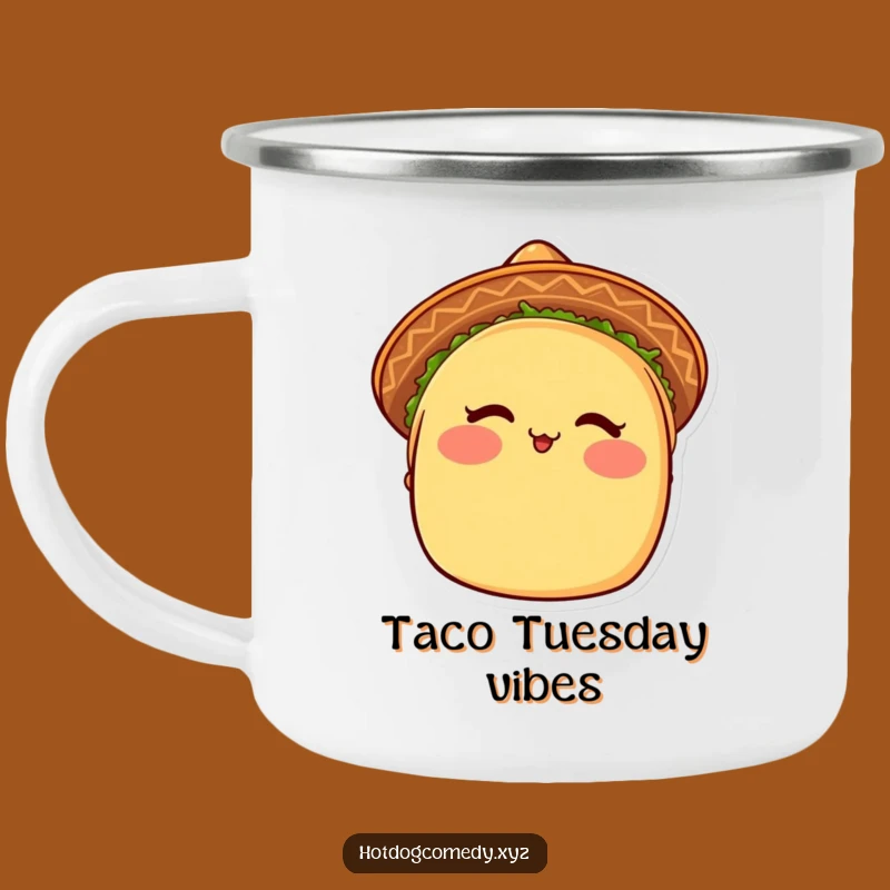 Funny Taco Camping Mug: Durable Blushing Winking Taco Cup, Perfect Outdoor Funny Gift