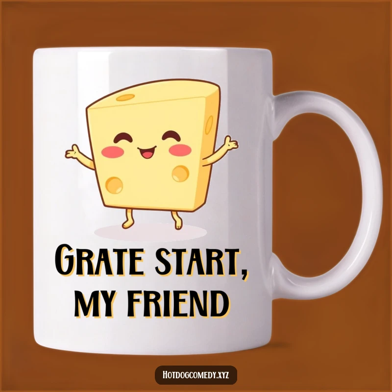 Funny Cheese Dance Mug: Happy Wiggling Cheese Character is the Ultimate Funny Gift