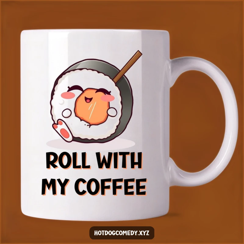 Funny Winking Sushi Mug - Playful Japanese Food Character Gift for Foodies