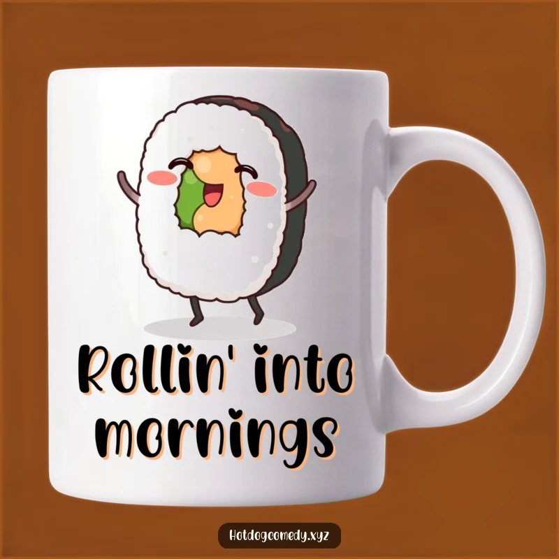 Funny Sushi Mug: Adorable Dancing Sushi Roll with Feet, Perfect Funny Japanese Food Gift