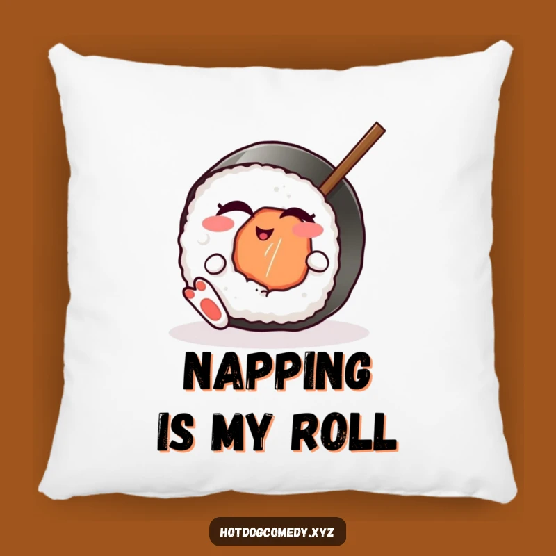 Funny Winking Sushi Pillow - Soft Japanese Food Cushion for Playful Comfort