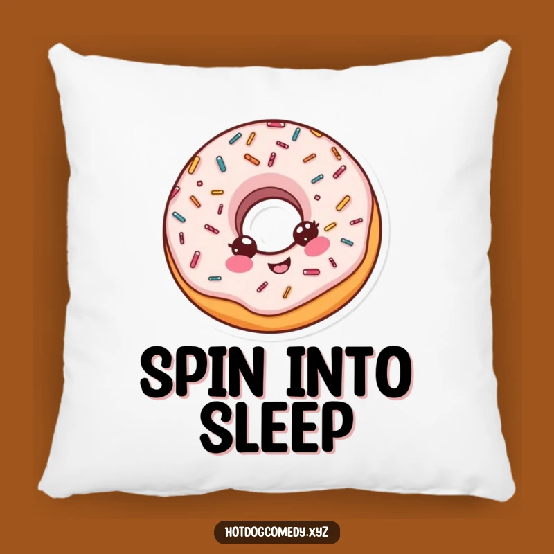 Funny Spinning Donut Pillow - Soft Sprinkled Treat Cushion for Sweet Comfort