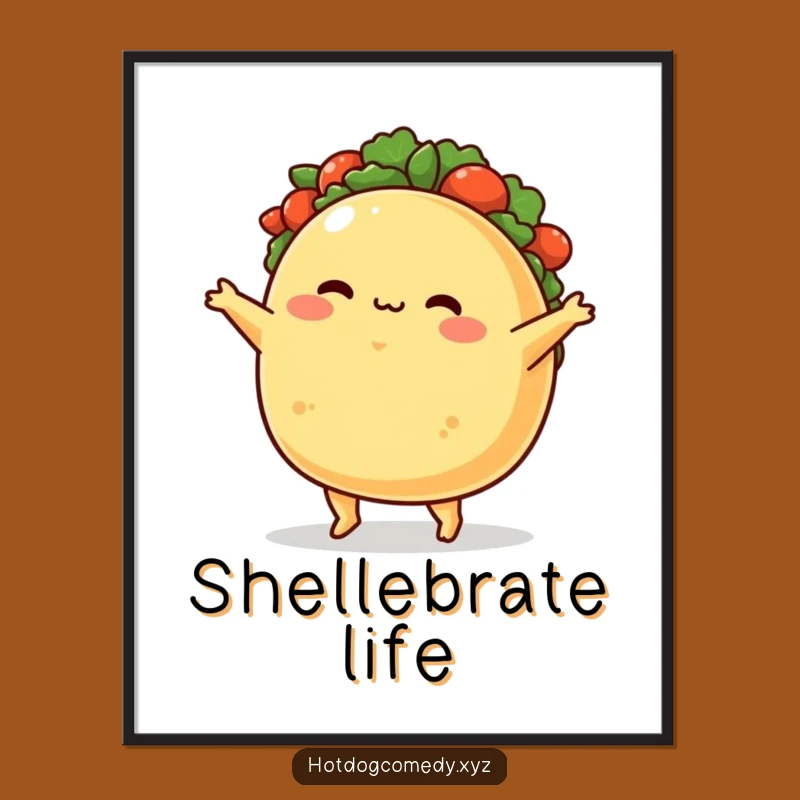 Funny Taco Digital Art: Blushing Taco Jig for Instant Joy - A Unique Funny Gift