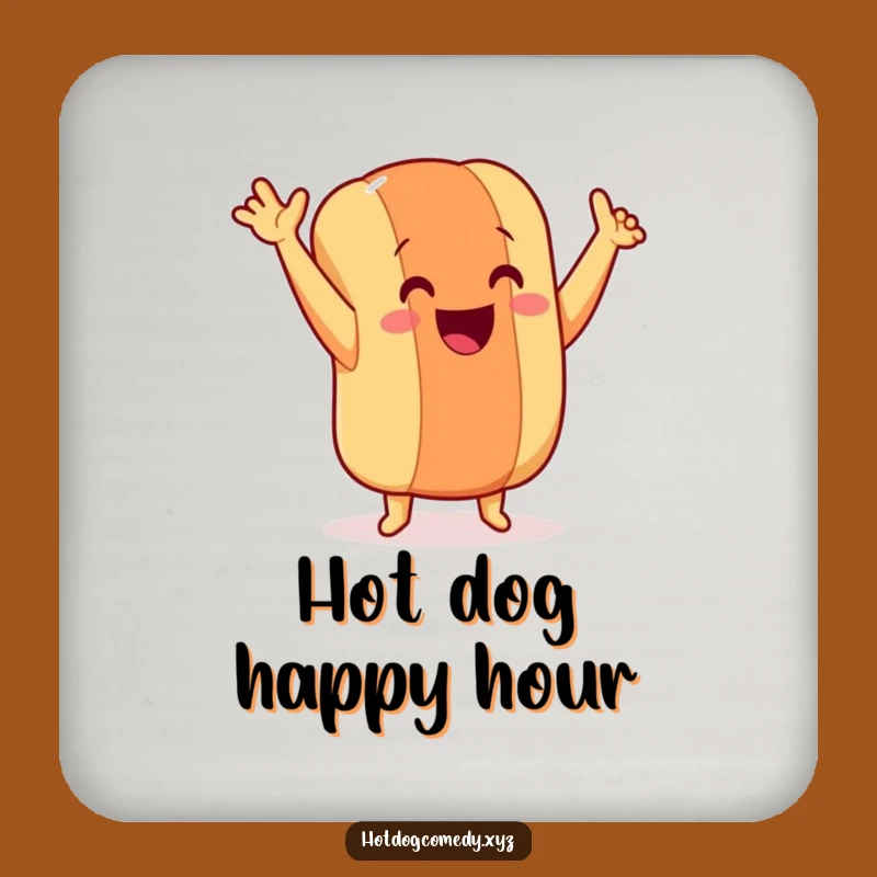 Funny Dancing Hot Dog Coaster Set - Protect Surfaces with Wiener Charm