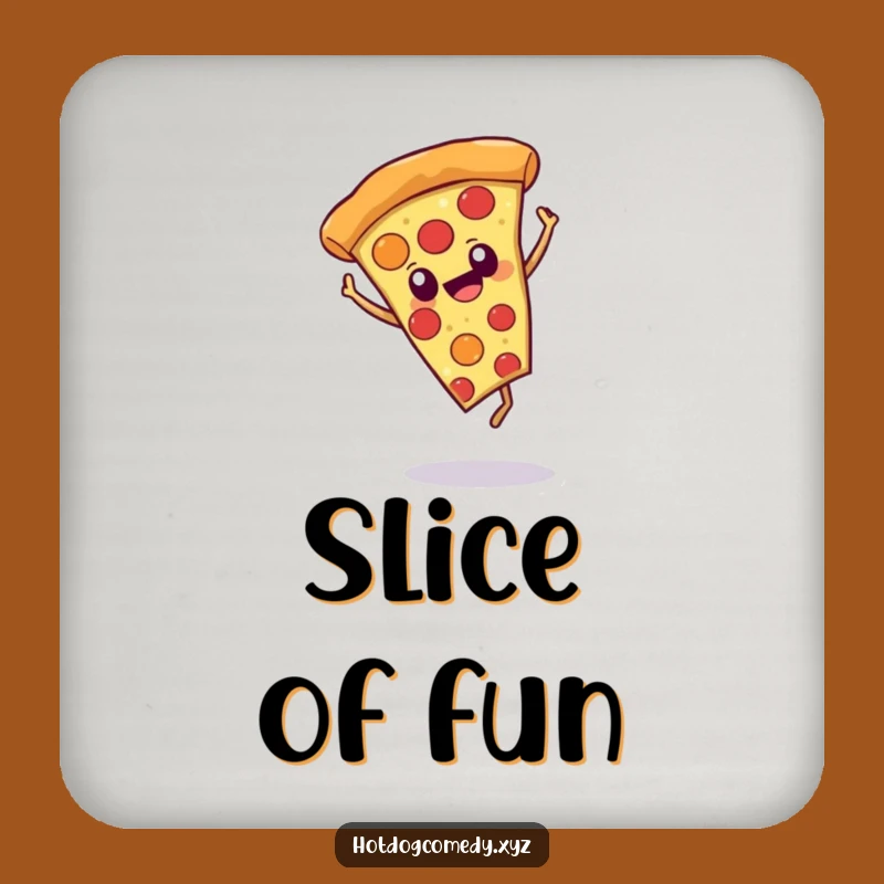 Funny Pizza Cartwheel Drink Coaster - Protect Surfaces with Fun