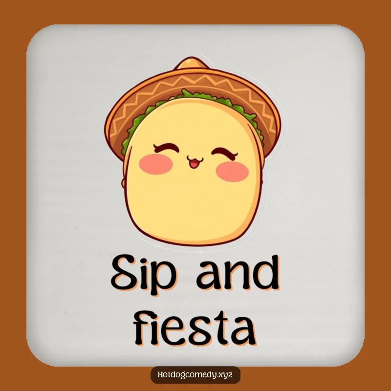 Funny Taco Coaster Set: Protect Surfaces with Blushing Winking Taco, Ideal Funny Gift