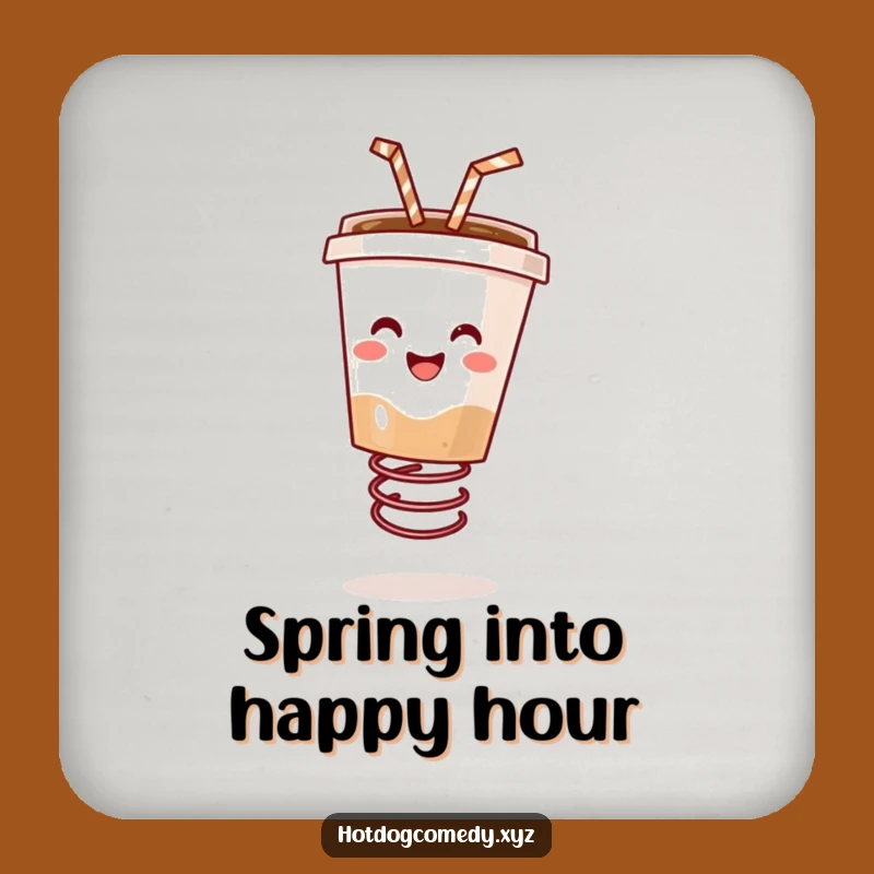 Funny Bouncing Coffee Coaster Set - Protect Surfaces with Energetic Charm
