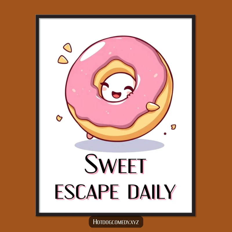 Funny Donut Roll Poster: Bubbly Donut Art for a Playful, Funny Gift