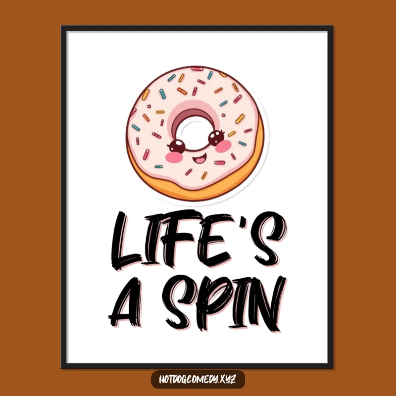 Funny Spinning Donut Wall Art - Delightful Sprinkled Poster for Sweet Decor