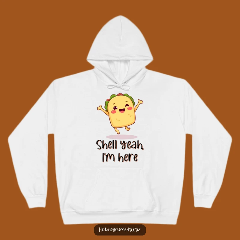 Funny Taco Jump Hoodie - Cozy Mexican Food Character Sweatshirt for Warm Fun