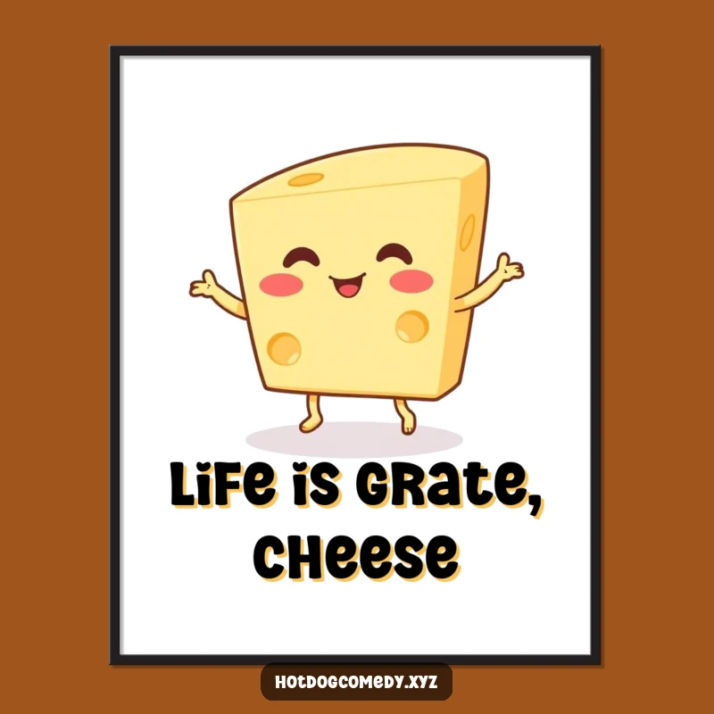 Free Printable Funny Cheese Wall Art - Happy Dance Downloadable Decor