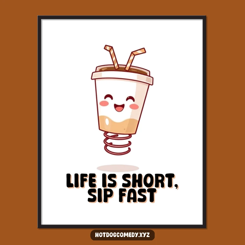 Free Printable Bouncing Coffee Wall Art - Fun Downloadable Poster for Cafe Decor