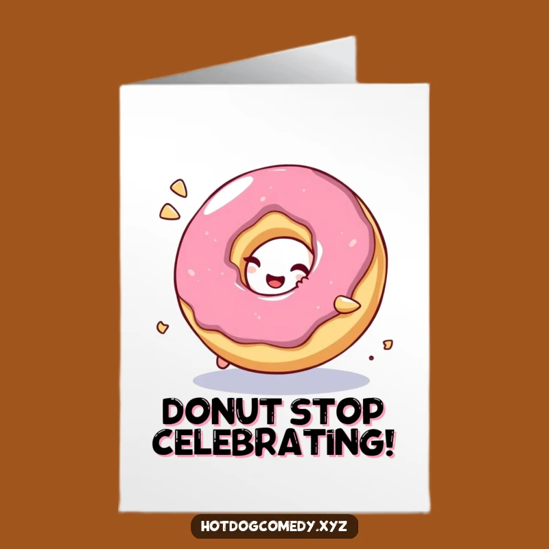 Free Printable Funny Donut Birthday Card - Giggling Roll Downloadable Gift