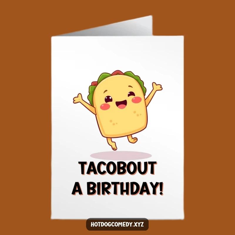 Free Printable Jumping Taco Birthday Card - Fun Downloadable Gift for Foodies