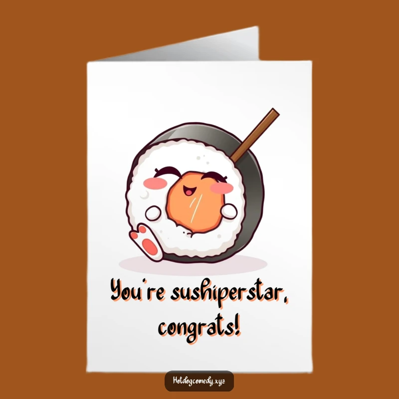Free Printable Winking Sushi Congratulations Card - Humorous Downloadable Gift for Wins