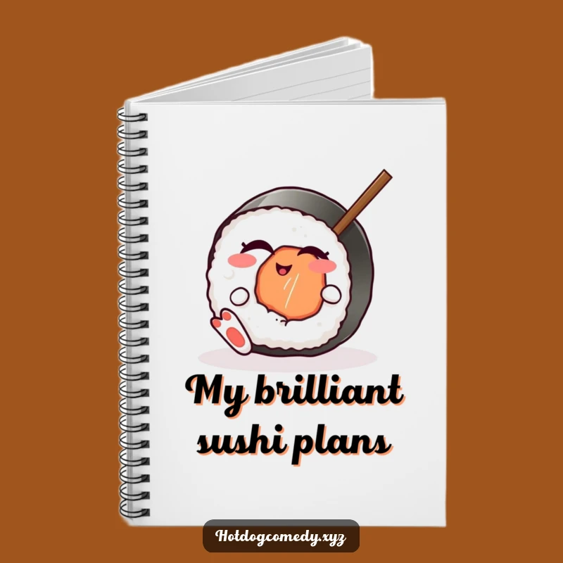 Funny Winking Sushi Notebook - Chic Japanese Food Journal for Ideas