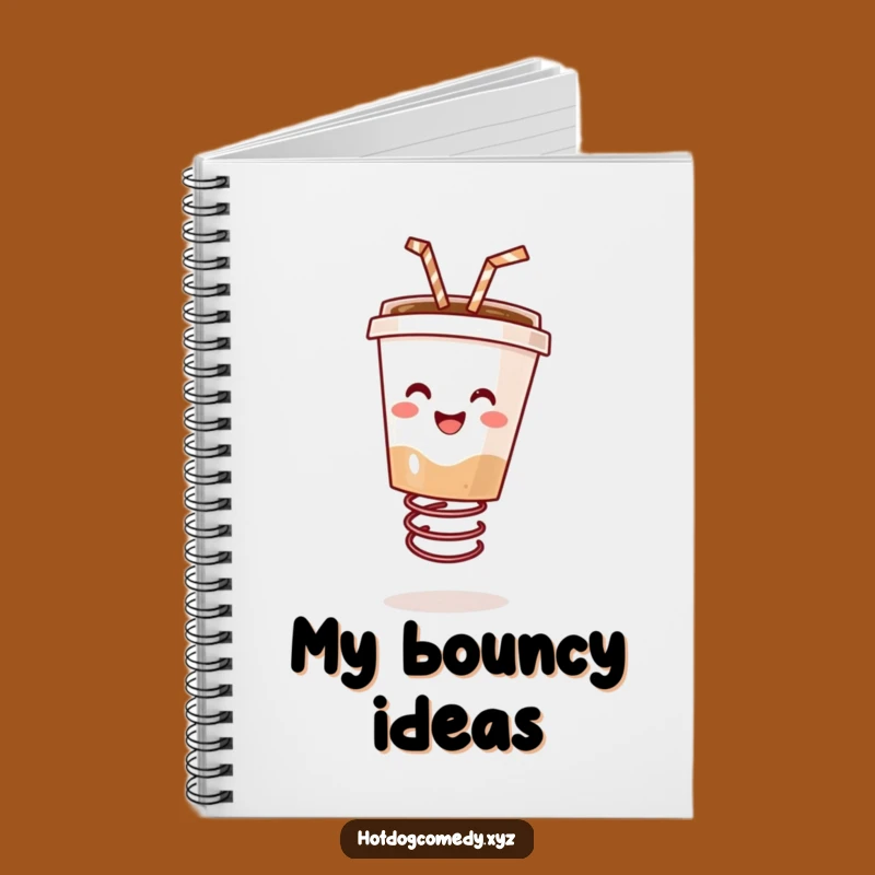Funny Bouncing Coffee Notebook - Energetic Drink Journal for Ideas