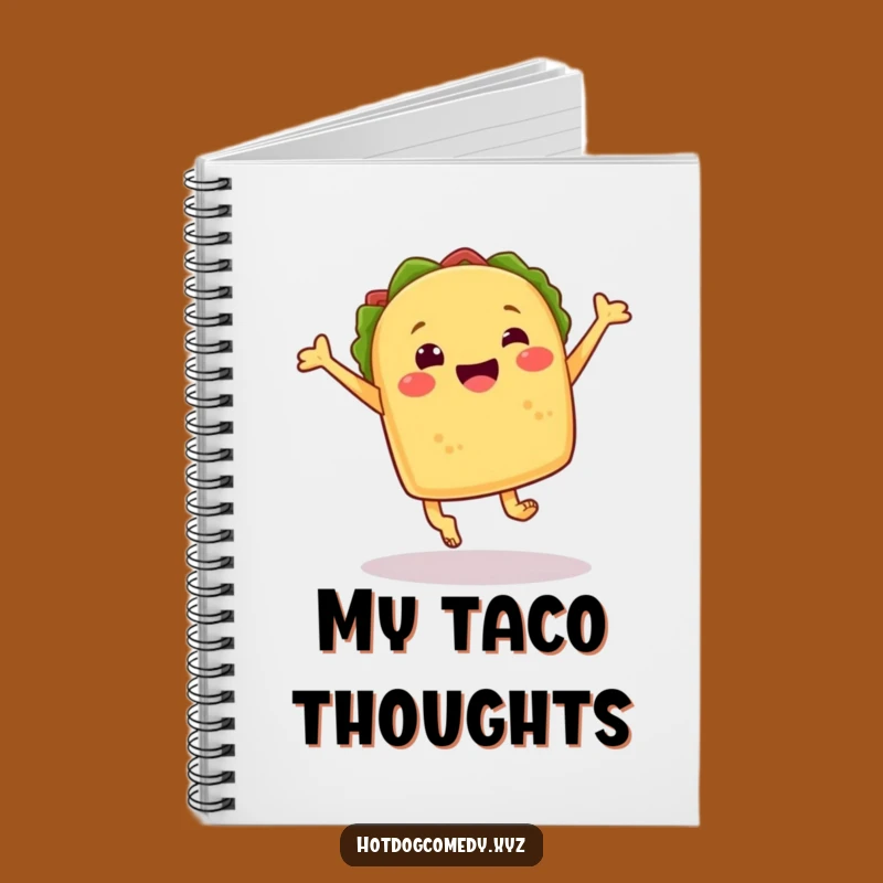 Funny Taco Leap Notebook - Spirited Mexican Food Journal for Ideas