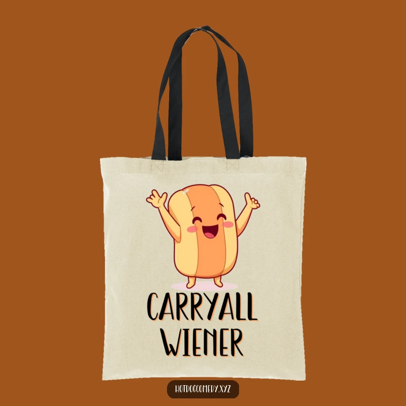 Funny Dancing Hot Dog Tote Bag - Spacious Wiener Carryall for Daily Adventures